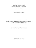 Đẳng thức và bất đẳng thức trong lớp hàm hyperbolic 