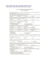 đáp án vật lý tốt nghiệp THPT năm 2011