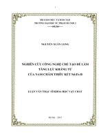 Nghiên cứu công nghệ chế tạo để làm tăng lực kháng từ của nam châm thiêu kết nd fe b (LV01174)