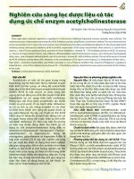 Nghiên cứu sàng lọc dược liệu có tác dụng ức chế enzym acetylcholinesterase 