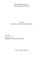 MỘT SỐ DẠNG TOÁN VỀ SỐ CHÍNH PHƯƠNG