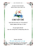 DẠNG BÀI SO SÁNH CÁC VÙNG KINH TẾ TRONG BDHSG MÔN ĐỊA LÝ LỚP 9