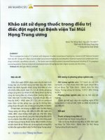 Khảo sát sử dụng thuốc trong điều trị điếc đột ngột tại bệnh viện tai mũi họng trung ương 
