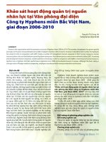 Khảo sát hoạt động quản trị nguồn nhân lực tại văn phòng đại diện công ty hyphens miền bắc việt nam, giai đoạn 2006 2010 