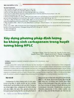Xây dựng phương pháp định lượng ba kháng sinh carbapenem trong huyết tương bằng HPLC 