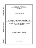 Nghiên cứu một số chỉ số thể lực và trí tuệ của học sinh lứa tuổi mầm non tại một số xã, huyện kiến xương, tỉnh thái bìn