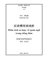 Phân tích sơ lược về quán ngữ trong tiếng hán (KL06744)