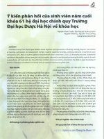 Ý kiến phản hồi của sinh viên năm cuối khóa 61 hệ đại học chính quy trường đại học diirợc hà nội về khóa học 
