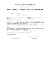 Bản cam kết xác nhận không tham gia bảo hiểm xã hội