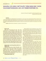 Nghiên cứu bào chế thuốc tiêm đậm đặc chứa sulfamethoxazol 20% và trimethoprim 4% 