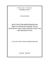 Luận văn thạc sĩ phân tích tình hình kinh doanh dịch vụ thanh toán quốc tế tại ngân hàng TMCP công thương việt nam, chi nhánh đà nẵng