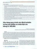 Xây dựng quy trình xác định bufalin trong sản phẩm có chứa bột cóc bằng LC MS MS 