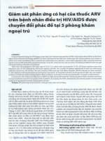Giám sát phản ứng có hại của thuốc ARV trên bệnh nhân điều trị HIV AIDS được chuyển đổi phác đồ tại 5 phòng khám ngoại trú 