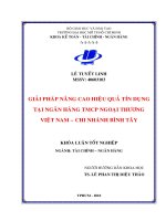 TÍN DỤNG tại NH TMCP NGOẠI THƯƠNG VIỆT NAM CN BÌNH tây