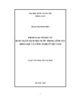 Pháp luật về đầu tư bằng ngân sách nhà nước trong lĩnh vực khoa học và công nghệ ở việt nam   luận văn ths  luật  60 38