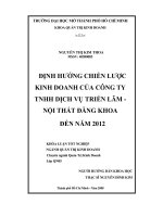 ĐỊNH HƯỚNG CHIẾN lược KINH DOANH của CTY TNHH DỊCH vụ TRIỂN lãm   nội THẤT ĐĂNG KHOA đến năm 2012