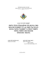 phân tích tình hình tín dụng cho doanh nghiệp vừa  nhỏ tại ngân hàng nông nghiệp và phát triển nông thôn chi nhánh tỉnh sóc trăng 2 