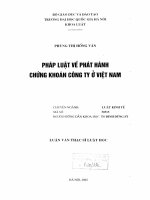 Pháp luật về phát hành chứng khoán công ty ở việt nam   luận văn ths  luật  5 05 15 pdf