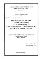 TÁC ĐỘNG đô THỊ hóa đến môi TRƯỜNG đô THỊ tại TP HCM và KINH NGHIỆM QUẢN lý môi TRƯỜNG từ một số nước TRONG KHU vực