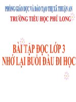 Bài giảng tiếng việt 3 tuần 6 bài tập đọc   nhớ lại buổi đầu đi học, phân biệt eooeo, sx, ươnương 4 