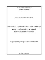 Luận văn thạc sĩ phân tích ảnh hưởng của các nhân tố kinh tế vĩ mô đến chỉ số giá chứng khoán VN index