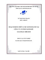 HOẠCH ĐỊNH CHIẾN lược KINH DOANH tại CTY cổ PHẦN KINH đô GIAI đoạn 2008 2010