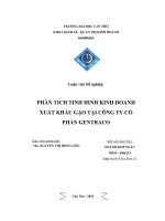 phân tích tình hình kinh doanh xuất khẩu gạo của công ty cổ phần gentraco 