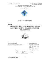 xây dựng chiến lược kinh doanh cho sản phẩm xe ô tô của công ty tnhh thái dương 