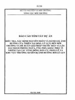 Điều tra, xác định nguyên nhân và đánh giá ảnh hưởng của thiên tai (bão, lũ lụt) đến môi trường