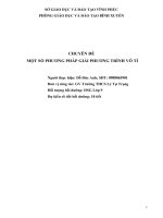 MỘT SỐ PHƯƠNG PHÁP GIẢI PHƯƠNG TRÌNH VÔ TỈ