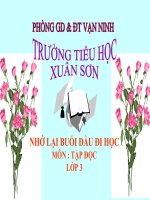 Bài giảng tiếng việt 3 tuần 6 bài tập đọc   nhớ lại buổi đầu đi học, phân biệt eooeo, sx, ươnương 6 