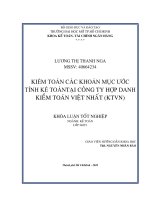 KIỂM TOÁN các KHOẢN mục ước TÍNH kế TOÁN tại CTY hợp DANH KIỂM TOÁN VIỆT NHẬT (KTVN)