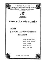 QUY TRÌNH LUÂN CHUYỂN CHỨNG từ kế TOÁN