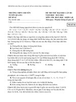 Đề thi thử THPT QG 2014 môn hóa có lời giải chi tiết chuyên tuyên quang lần 3 