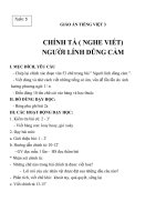 Giáo án tiếng việt 3 tuần 5 bài chính tả   nghe   viết người lính dũng cảm, phân biệt nl, eneng, bảng chữ 5 