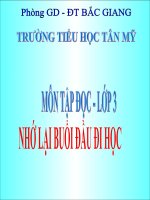 Bài giảng tiếng việt 3 tuần 6 bài tập đọc   nhớ lại buổi đầu đi học, phân biệt eooeo, sx, ươnương 11 