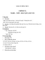 Giáo án tiếng việt 3 tuần 6 bài chính tả   nghe  viết bài tập làm văn, phân biệt eooeo, sx, dấu hỏidấu ngã 5 