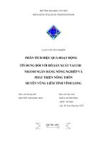 phân tích hiệu quả hoạt động tín dụng đối với hộ sản xuất tại chi nhánh ngân hàng nông nghiệp và phát triển nông thôn huyện vũng liêm tỉnh vĩnh long 