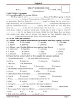 Đề kiểm tra học kỳ i tiếng anh lớp 8 chương trình mới (4) 