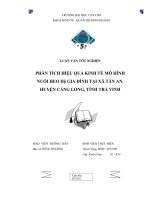 phân tích hiệu quả kinh tế mô hình nuôi heo hộ gia đình tại xã tân an, huyện càng long, tỉnh trà vinh 