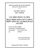 CẢI TIẾN HOẠT ĐỘNG đào tạo và PHÁT TRIỂN NHÂN sự tại KHÁCH sạn sài gòn