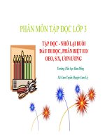 Bài giảng tiếng việt 3 tuần 6 bài tập đọc   nhớ lại buổi đầu đi học, phân biệt eooeo, sx, ươnương 14 