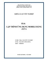 LẬP TRÌNH ỨNG DỤNG MOBILE BẰNG JAVA