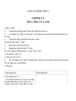 Giáo án tiếng việt 3 tuần 5 bài chính tả   tập chép mùa thu của em, vần oam, phân biệt ln, eneng 4 