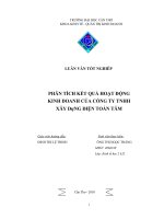 phân tích kết quả hoạt động kinh doanh của công ty tnhh xây dựng điện toàn tâm 