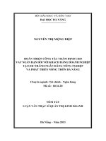 Hoàn thiện công tác thẩm định cho vay ngắn hạn đối với khách hàng doanh nghiệp tại chi nhánh ngân hàng nông nghiệp và phát triển nông thôn đà nẵng