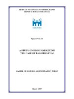 A study on blog marketing the case of baamboo com