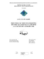 phân tích các nhân tố ảnh hưởng hiệu quả kinh tế của mô hình ca cao xen dừa bến tre 