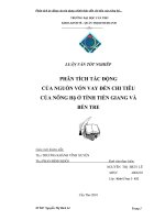phân tích tác động của tín dụng chính thức đến chi tiêu của nông hộ ở tiền giang và bến tre 