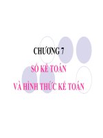 Bài giảng Nguyên lý kế toán  Chương 7: Sổ kế toán và hình thức kế toán (tt)